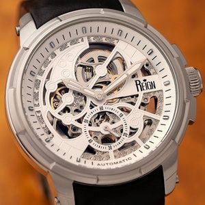 NWT Skeleton Dial Automatic Leather Band Watch